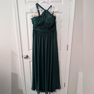 Revelry,‎ Size 10, Emerald Green, High Neck, Brooklyn Bridesmaid Dress, Chiffon